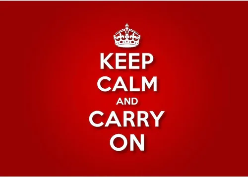Vista 2 de CafePress Taza de café de cerámica con texto en inglés «Keep Calm And Carry On» (11 oz)