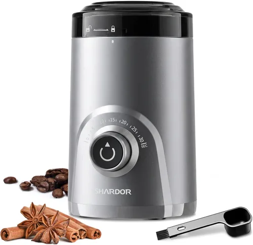 Vista 8 de SHARDOR Molinillo de café eléctrico, 2.47 oz de gran capacidad, molinillo de especias con perilla de sincronización visual para moler preciso, Negro