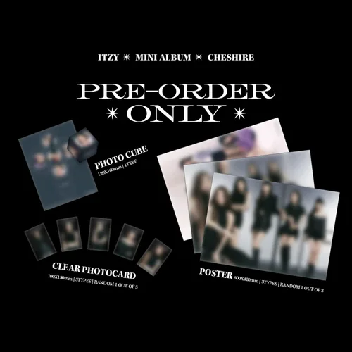 Vista 3 de ITZY - [CHESHIRE] (LIMITED EDITION) Photobook+CD-R+Lyric Paper+Photocard+Lenticular Photocard+4-Cut Photo+Mini Poster+Sticker+Photo Cube+Clear