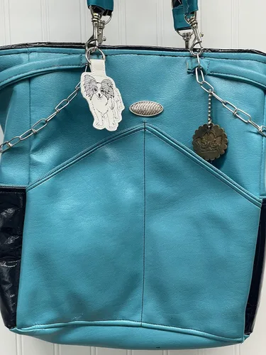 Vista 6 de Papillon Dog Breed Keychain Bag Tag by Syntryz