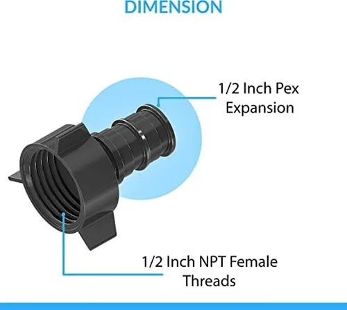 Vista 3 de Pex A Adaptador roscado NPT hembra de 1/2 pulgada x 1/2 pulgada F-1960 [Paquete de 10]