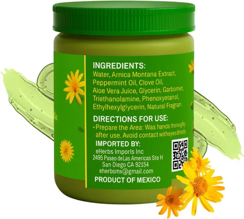 Vista 2 de Arnica Gel tópico extra fuerte 4.23 oz (125 g), gel botánico natural de alta potencia de absorción rápida para músculos y articulaciones, terapia