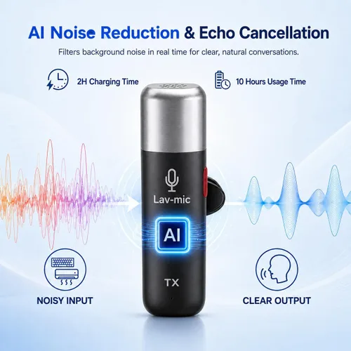 Vista 3 de CS02 - Altavoz de conferencia con 10 micrófonos AI, rango de 65 pies, altavoz portátil de conferencia USB con reducción de ruido, cancelación de eco