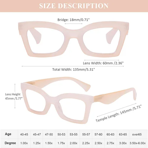 Vista 2 de AQWANO Stylish Blue Light Reading Glasses for Women, Fashion Butterfly Design Computer Readers Eyeglasses