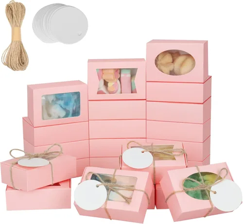 Vista 8 de COTOPHER Caja de jabón, 30 cajas pequeñas de embalaje de jabón de 2.8 x 2.8 x 1.2 pulgadas, mini cajas de papel kraft con ventana para jabón casero