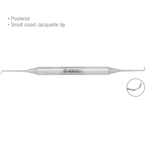 Vista 2 de Osung Escalador de hoz dental JAC 34/35, aplicación de escalador de hoz posterior, herramienta de escalador dental de acero inoxidable - Equipo