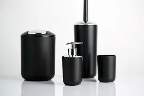 Vista 6 de WENKO 21211100 Cubo giratorio Brasil Black S - irrompible, capacidad 2 L, elastómero termoplástico (TPE), 5.5 x 7.5 x 5.5 in, negro