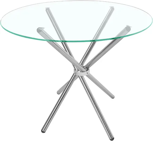Vista 8 de Fab Glass and Mirror Bases de mesa de madera con mesa de comedor redonda de vidrio de 30 pulgadas, 3/8 de grosor, elegante mesa de comedor redonda