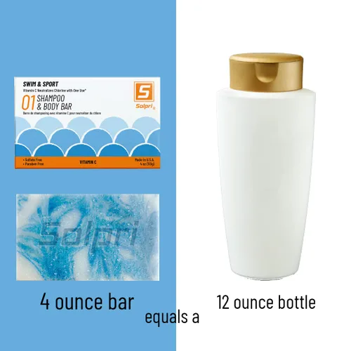 Vista 6 de Barra de jabón de champú de natación para cabello y cuerpo sin perfume con vitamina C para eliminar el cloro, 4 onzas