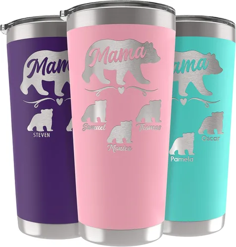 Vista 11 de Vaso de Mamá Oso, vaso personalizado para mamá Oro Rosa