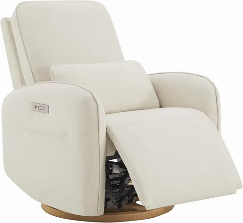 Vista 10 de CHITA Power Nursery - Silla reclinable giratoria con almohada, color gris