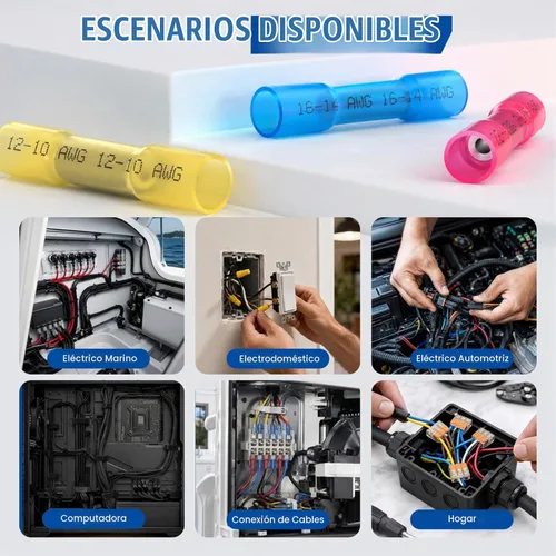 Vista 8 de Kit de conectores a tope termorretráctiles 300 PC, conectores