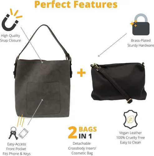 Vista 2 de Joy Susan - Bolsa clásica 2 en 1 para mujer, estilo hobo