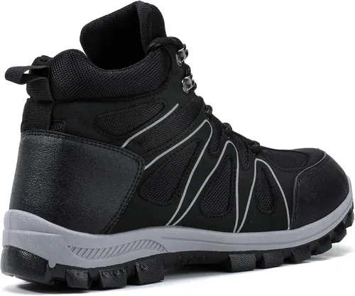 Vista 5 de Botas de senderismo para hombre, tenis de caña alta, de tobillo medio, senderismo, montañismo, botas para exteriores, zapatos altos
