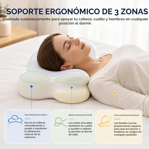 Vista 2 de Almohada para el cuello de nube, almohada de contorno de espuma Gris