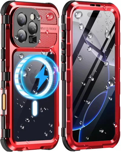 Vista 25 de WIFORT Funda impermeable para iPhone 13 Pro, cuerpo completo de metal 360 [IP68 a prueba de agua] [protector de pantalla integrado]