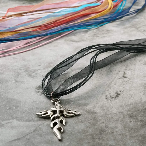 Vista 6 de Beadthoven - 100 hebras de cinta de múltiples hebras con 3 bucles, cordón encerado, cinta de organza de aleación, cadenas de cierre de langosta