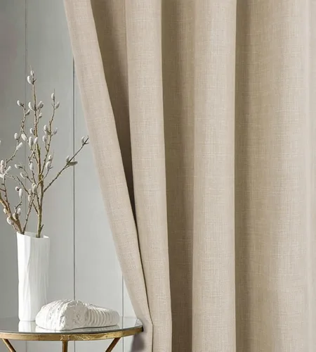 Vista 4 de always4u Cortinas con aspecto de lino, cortinas texturizadas de arpillera sintética de 54 x 84 pulgadas, 2 paneles para sala de estar, dormitorio