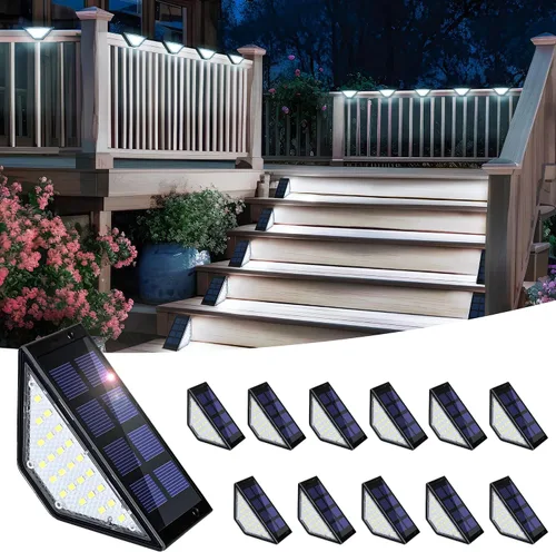 Vista 13 de Luces solares para escalones, luces de escalera para exteriores