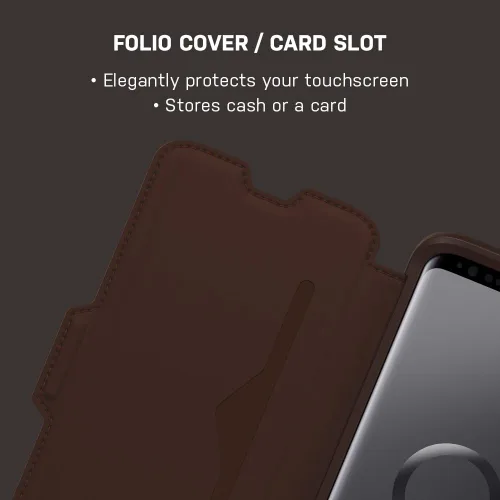 Vista 8 de OTTERBOX STRADA SERIES - Funda para Samsung Galaxy S9 - Embalaje al por menor - ESPRESSO (marrón oscuro/cuero marrón desgastado)