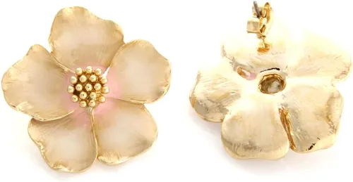 Vista 2 de LAONATO Aretes de margarita con diseño de pétalos de cornejo para niñas y mujeres