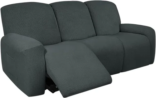 Vista 22 de vctops Fundas elásticas resistentes al agua, para sofá reclinable, suaves y lisas, con correa elástica antideslizante, protector de muebles