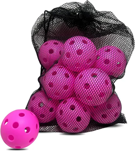 Vista 9 de 6 -Pack Pickleball Balls, 26 Holes Outdoor Pickleballs, High Elasticity & Durable Pickle Balls for All Style Pickleball Paddles Indoor Pickleballs