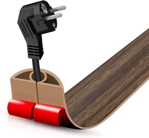 Vista 89 de Cubierta autoadhesiva para cables de suelo, gestión de cables de 3.3 pies, protector de tira de extensión para cables, evita tropiezos de cables
