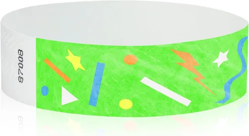 Vista 13 de 500 pulseras Tyvek con globos de Wristco para eventos, cómodas pulseras de papel resistentes a desgarros, pulseras de identificación