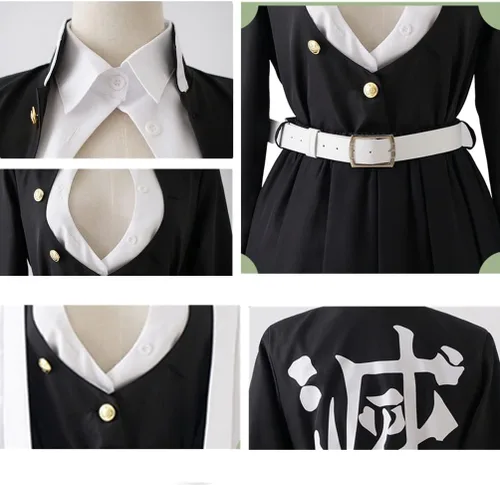 Vista 5 de Anime Mitsuri Cosplay Costume Kanroji Kimono Suit Halloween Party Outfits With Wig