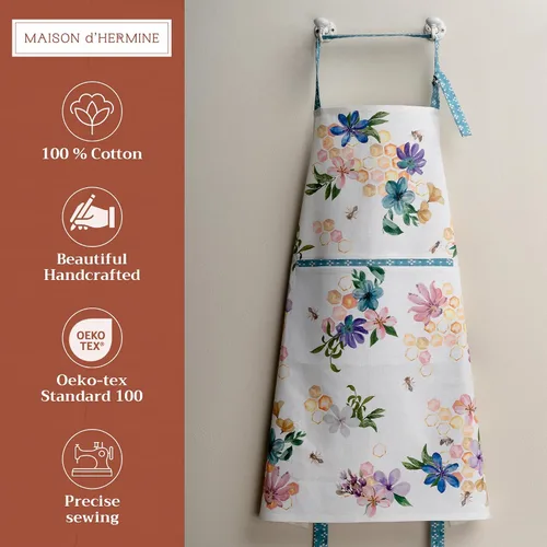 Vista 1108 de Maison d' Hermine Delantales para mujer con bolsillo, 100% algodón (27.50 x 31.50 pulgadas)