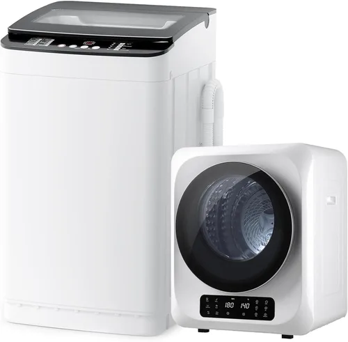 Vista 16 de Juego combinado de lavadora y secadora portátil, lavadora totalmente automática de 14 libras y secadora de ropa portátil de 1.5 pies cúbicos, bomba