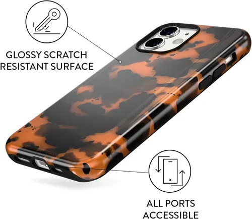Vista 7 de Funda Linda con Estampado de Guepardo para iPhone 11, Funda de Caparazón de Tortuga de 6.1 Pulgadas, Diseño Estético, Moderno, Fresco, de Lujo