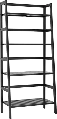Vista 8 de Homykic Estantería de bambú de 4 niveles, estante de escalera de 49.2 pulgadas, estante abierto independiente para libros, estante de almacenamiento