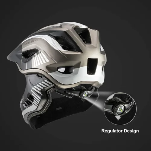 Vista 6 de ROCKBROS Casco integral para niños Cascos de bicicleta para niños Casco ligero de bicicleta de montaña para niños pequeños Desmontable para MTB BMX