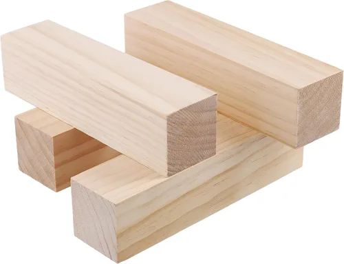 Vista 4 de SHEUTSAN 12 bloques de tallado de tilo de 8 x 2 x 2 pulgadas, bloques de tallado de madera sin terminar para carpintería, decoración del hogar