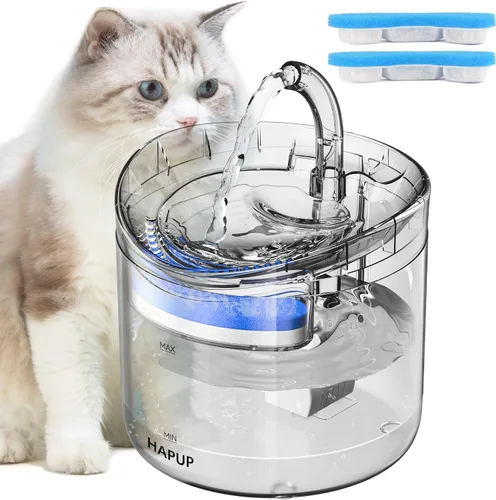 Vista 9 de Filtro de fuente de agua para gatos, 6 piezas, filtro de fuente de gato lavable en forma de arco, con sistema de filtración triple, carbón activado