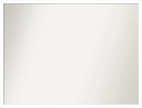 Vista 128 de Amanti Art Espejo de baño blanco para sobre el fregadero, 22 x 45 pulgadas, espejo de tocador rectangular blanco Lucie, marco de madera moderno