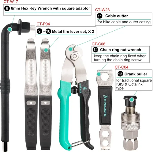 Vista 5 de Kit de herramientas de bicicleta de 27 piezas - Kit de reparación