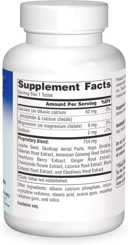 Vista 3 de Planetary Herbals Tabletas de fórmula calmada sin estrés, 810 mg, 90