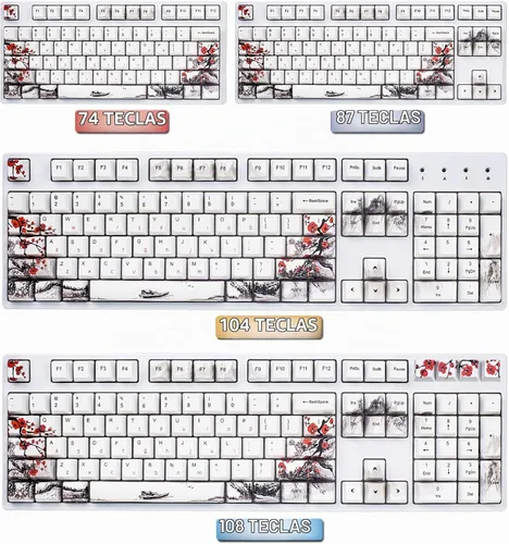 Vista 7 de MOLGRIA Juego de 110 teclas para teclado mecánico de tamaño completo, perfil PBT OEM, estilo japonés con extractor de teclas para Cherry MX Plum