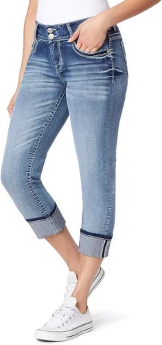 Vista 18 de WallFlower Vaqueros Luscious Curvy de 23.5” de cintura media para mujer, jeans de mezclilla Insta Stretch para juniors Albahaca