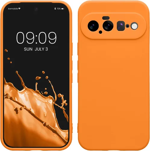 Vista 121 de kwmobile Funda compatible con Google Pixel 9 - Funda protectora delgada de TPU para teléfono - Acabado mate suave - Piedra antigua