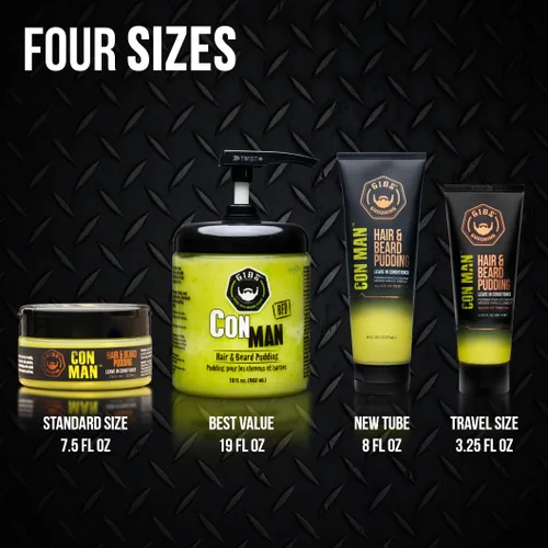 Vista 6 de GIBS Con Man Hair & Beard Pudding - Leave In Conditioner - Curl Definer - Moisturizer