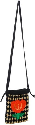 Vista 2 de Bolso bandolera Y2K de punto para mujer, bolso de hombro estilo grunge, bolso de hombro moderno estético para teléfono celular, bolso hobo, Negro