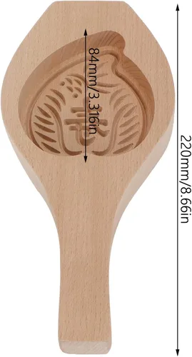 Vista 2 de Zerodis Mooncake - Modelo de madera, modelo de pastel de luna de festival con patrón de flores 3D, herramientas de decoración para galletas