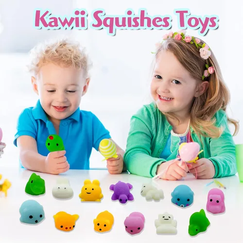 Vista 7 de 150 piezas de juguetes blandos Mochi, juguetes esponjosos Kawaii para aliviar el estrés, mini juguetes esponjosos para fiestas, premios