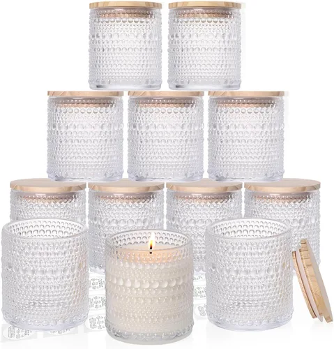 Vista 24 de DARJEN 10 tarros de vela de vidrio de 8 onzas con tapas, latas de velas Ámbar