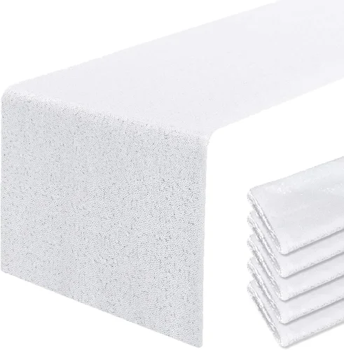 Vista 67 de Pufogu - Camino de mesa de lentejuelas brillantes de 12 x 72 pulgadas para fiestas de cumpleaños, decoración de bodas, despedidas de soltera