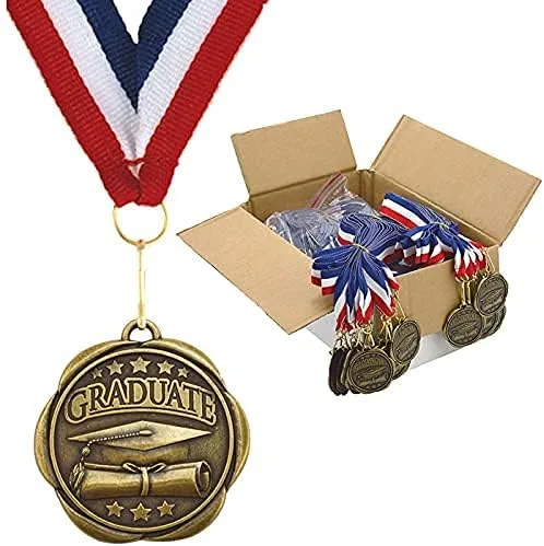 Vista 11 de Juego de 100 medallas de premio con cintas para el cuello